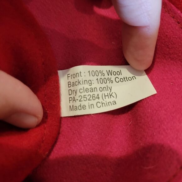 Wool Christmas Tree Skirt with Applied Traditional Christmas Decorations - Picture 9 of 12